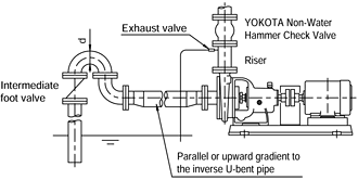 Process Pump / Self-priming suction operation with long horizontal pipe
                  horizontal pipe