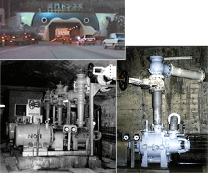 自吸多段渦巻ポンプ　関門トンネルで稼働中の海水排水ポンプ